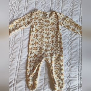 Kate Quinn LS LAP NECK FOOTIE | SPRING BOUQUET | ORGANIC COTTON INTERLOCK 3-6M